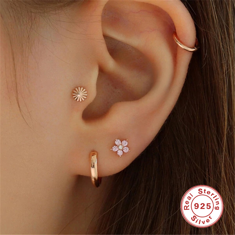 Title 5, Fashion Twin Earrings Ear Clip Stud Flower Love...