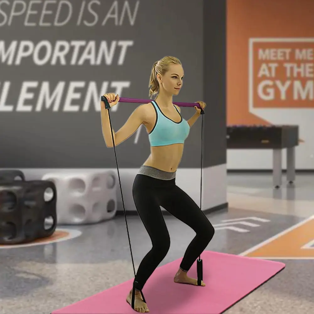 Multifunctional Pilates Stick With Resistance Band For Body Shaping image 7
