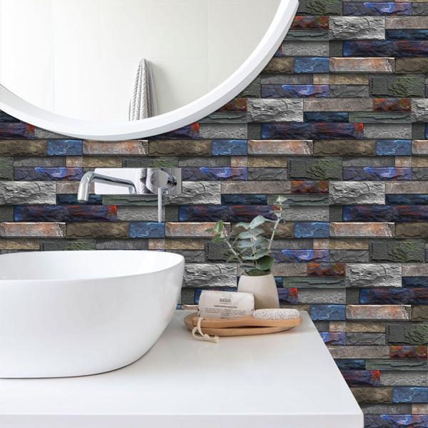 Peel And Stick Wallpaper Retro Stone Brick Self-adhesive Wall Stickers Bathroom Kitchen Back Stickers_voghion.com