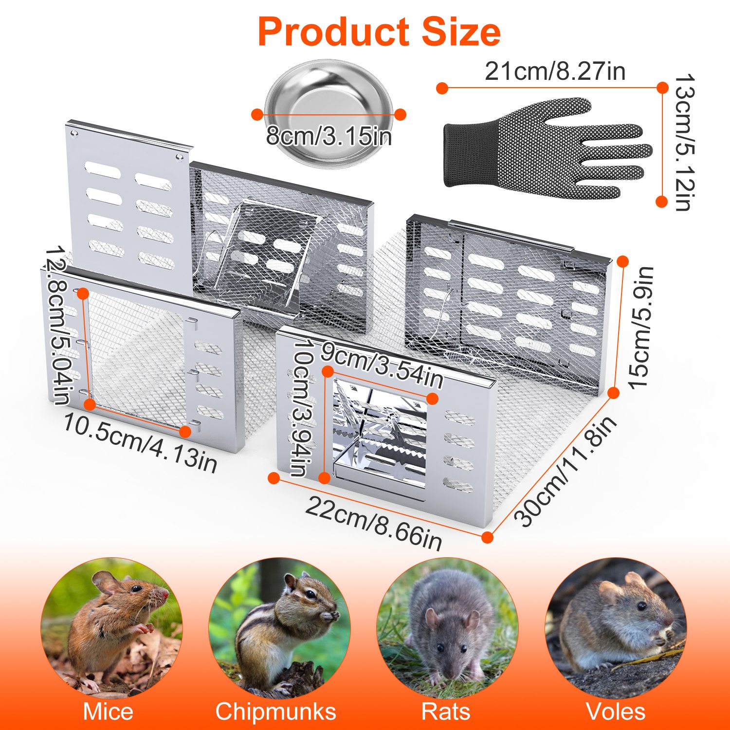 2Pcs Humane Rat Trap Catch And Release Live Mouse Cage Traps With Automatic Continuous Cycle Trapping For Chipmunk Rodent Mouse Small Animals — view 5