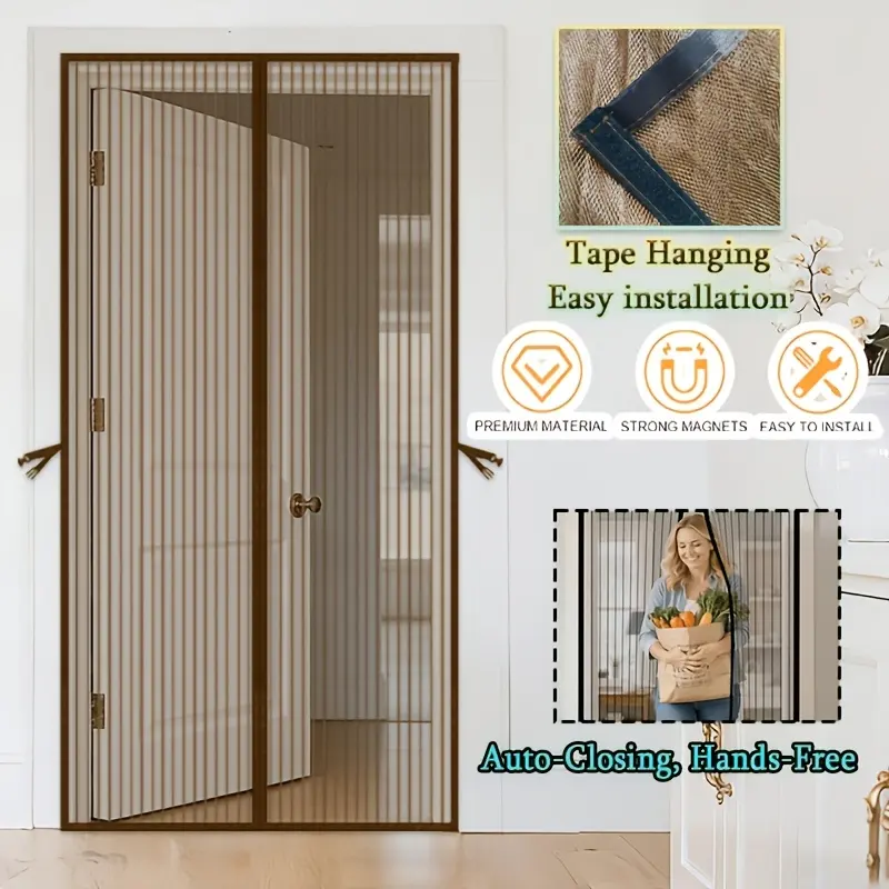 Magnetic Screen Door, Upgraded Polyester Fiber Mosquito