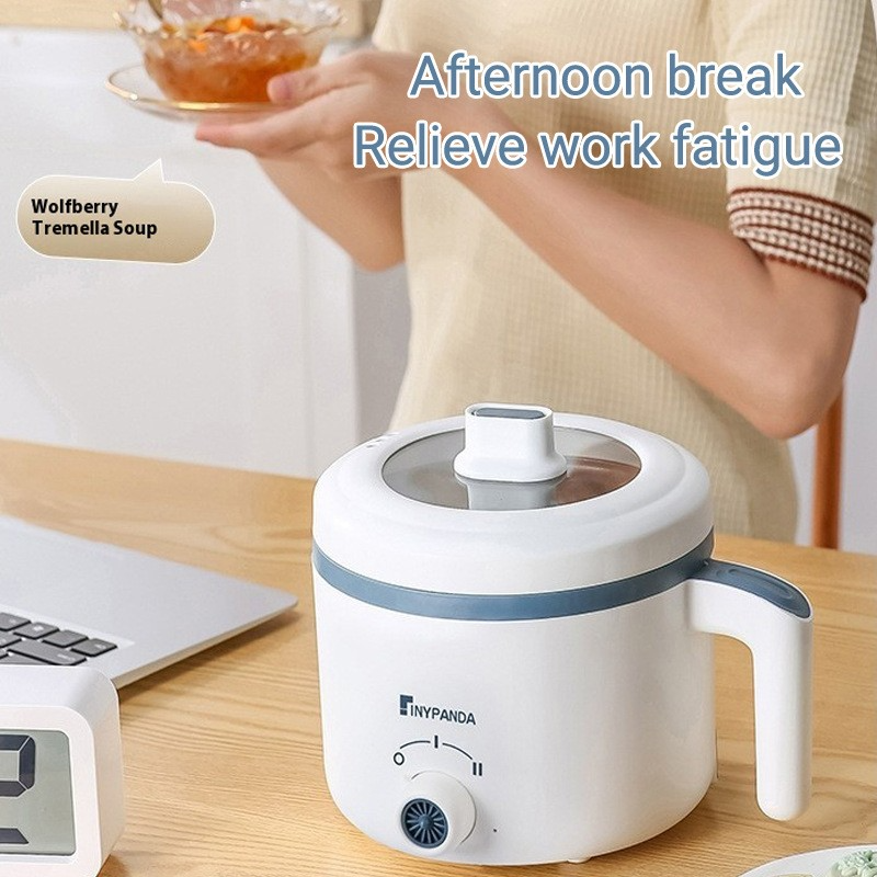 600W Electric Mini Rice Cooker 1.7L Portable Non Stick Mechanical Steamer 3