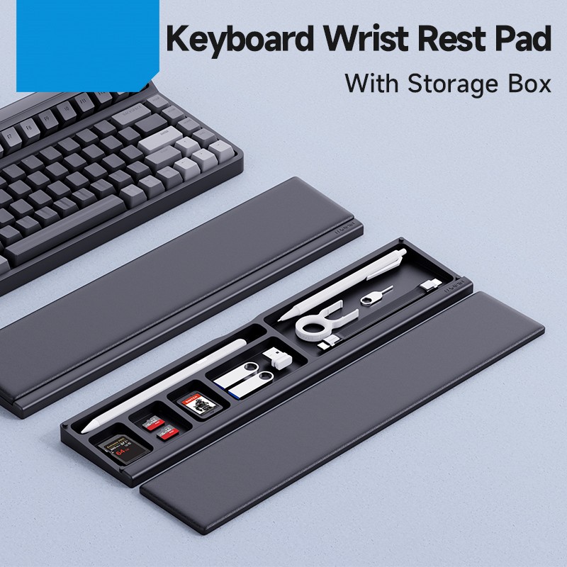 Tastatur støtte mus Wrist Pad skrivebord Storage Box - Miniatyr 3