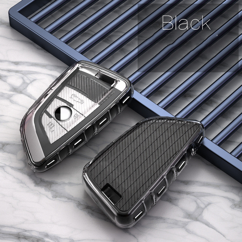All Inclusive Carbon Fiber Soft Car Key Cover Black - Shop at LoveMi
