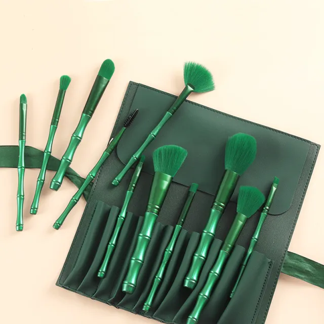 11 Makeup Brush Set Bamboo Handle Soft Bristles 1 Style - Shop at LoveMi