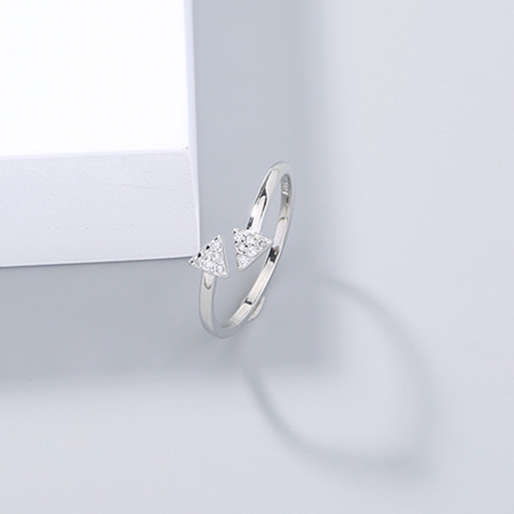 Triangle Sparkly Zircon Adjustable Ring