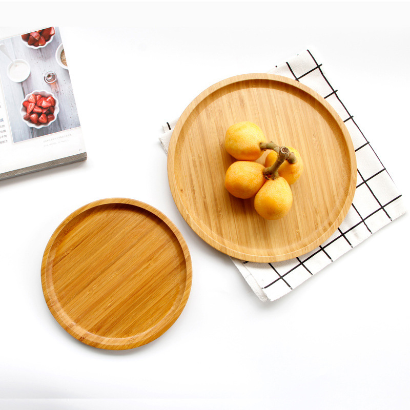 Title 2, Bamboo square round tray dinner plate