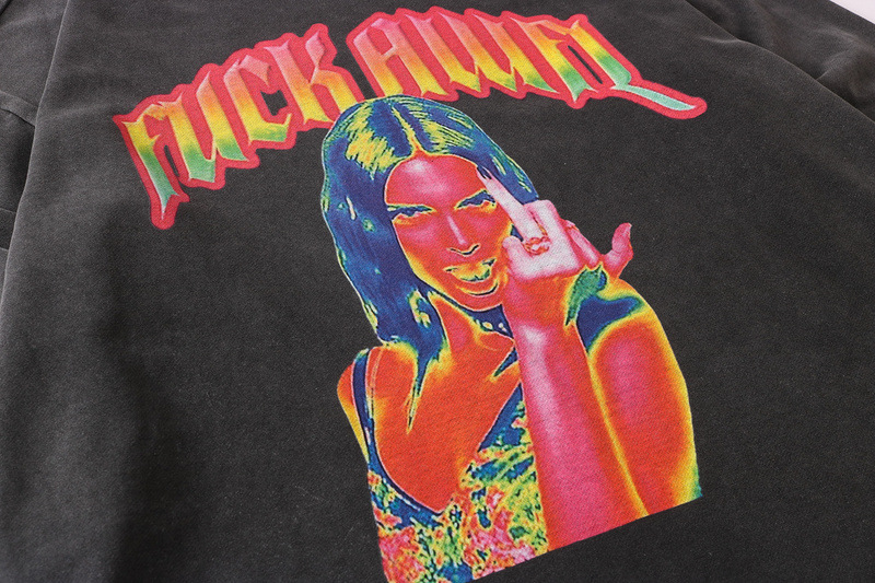 Men's Portrait Print Crew Neck Sweatshirt