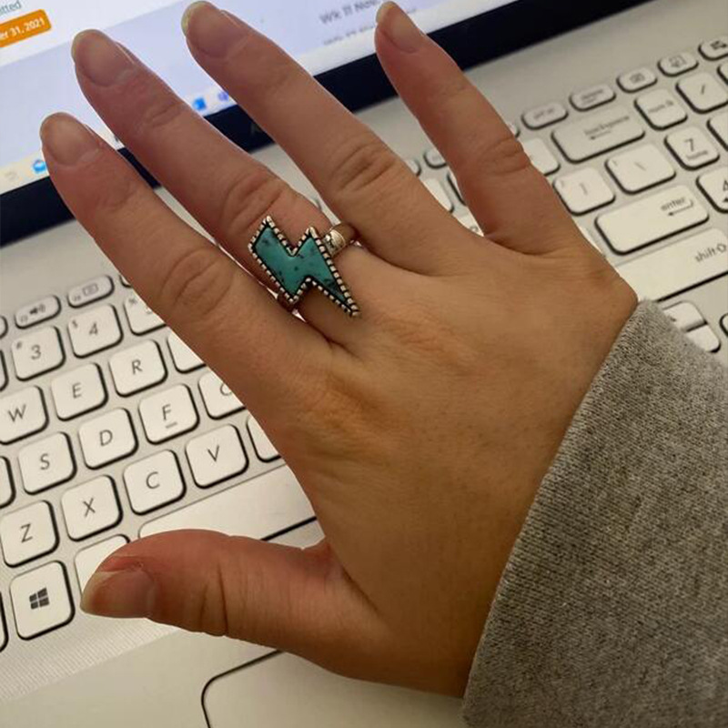 Vintage Petite Lightning Punk Ring
