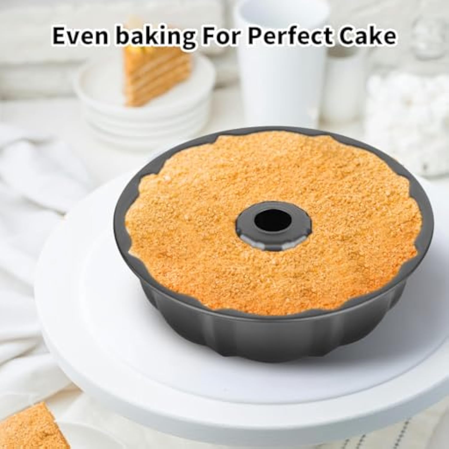 Title 8, Non-stick Cake Pan Heavy Duty Carbon Steel Flut...