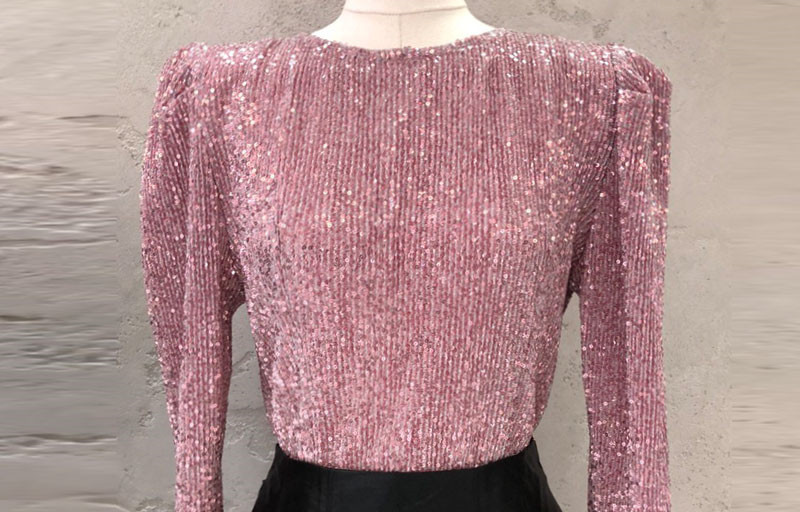 Title 5, Womens Unique Design Sequined Long-sleeved T-s...