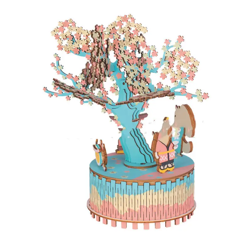 Three-dimensional Jigsaw Puzzle Laser Cutting Childlike Rotating Wood