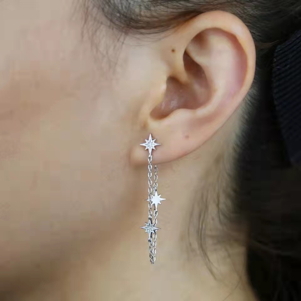 Title 5, High-grade Asymmetric Rhinestone Asterism Ear S...