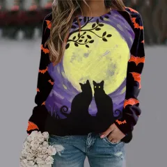 Women's Printed Long Sleeve T-shirt - Wxy271438-3Xl - View 1