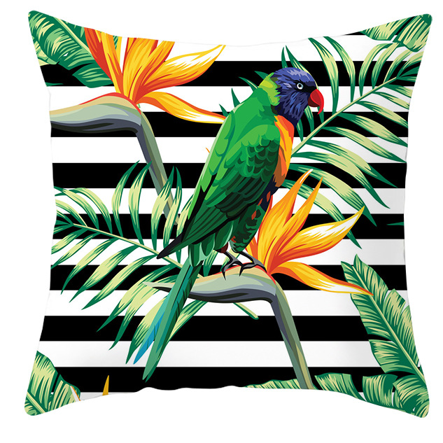 Title 16, Housse de coussin perroquet oiseau plantes trop...