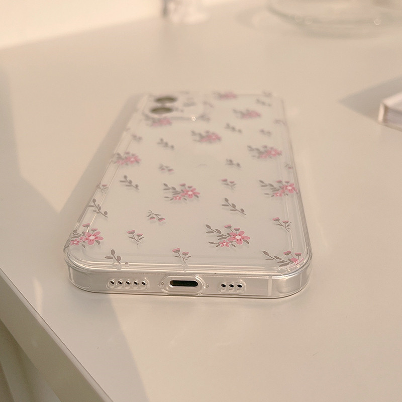 Small Floral Transparent Soft Cover Phone Case - Image 5