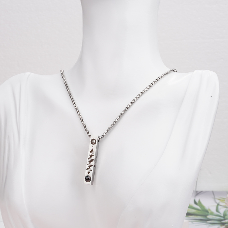 Necklace Engraved With Titanium Steel In 100 Languages