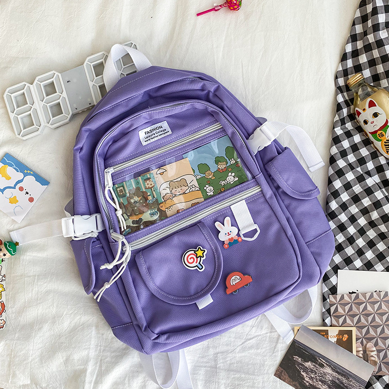 Backpack Bag For School Girls Waterproof Nylon Transparent Shoulder Travel Bag