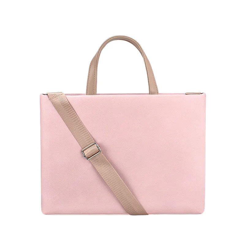 Women's Fashion Casual Single Shoulder Handheld Computer Bag - Pink