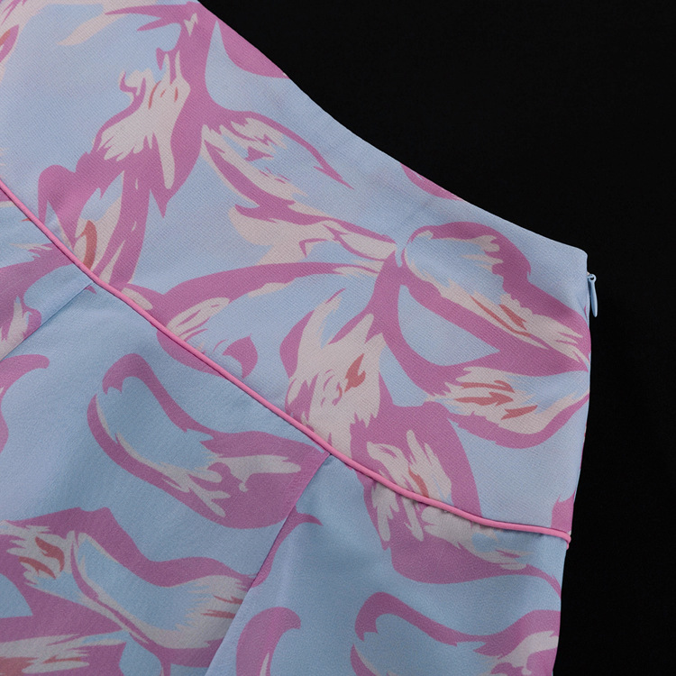 Abstract Print Sleeveless Crop Vest & Flared Midi Skirt 2-Piece Set 5