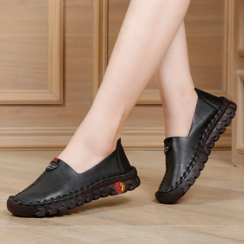 Autumn New Style Casual Flat Shoes Soft Sole Leather Women's Shoes