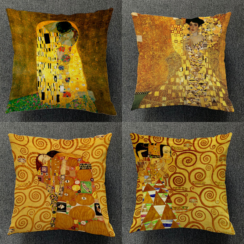 Klimt Retro Art Niche Pillow Cover - Image 3