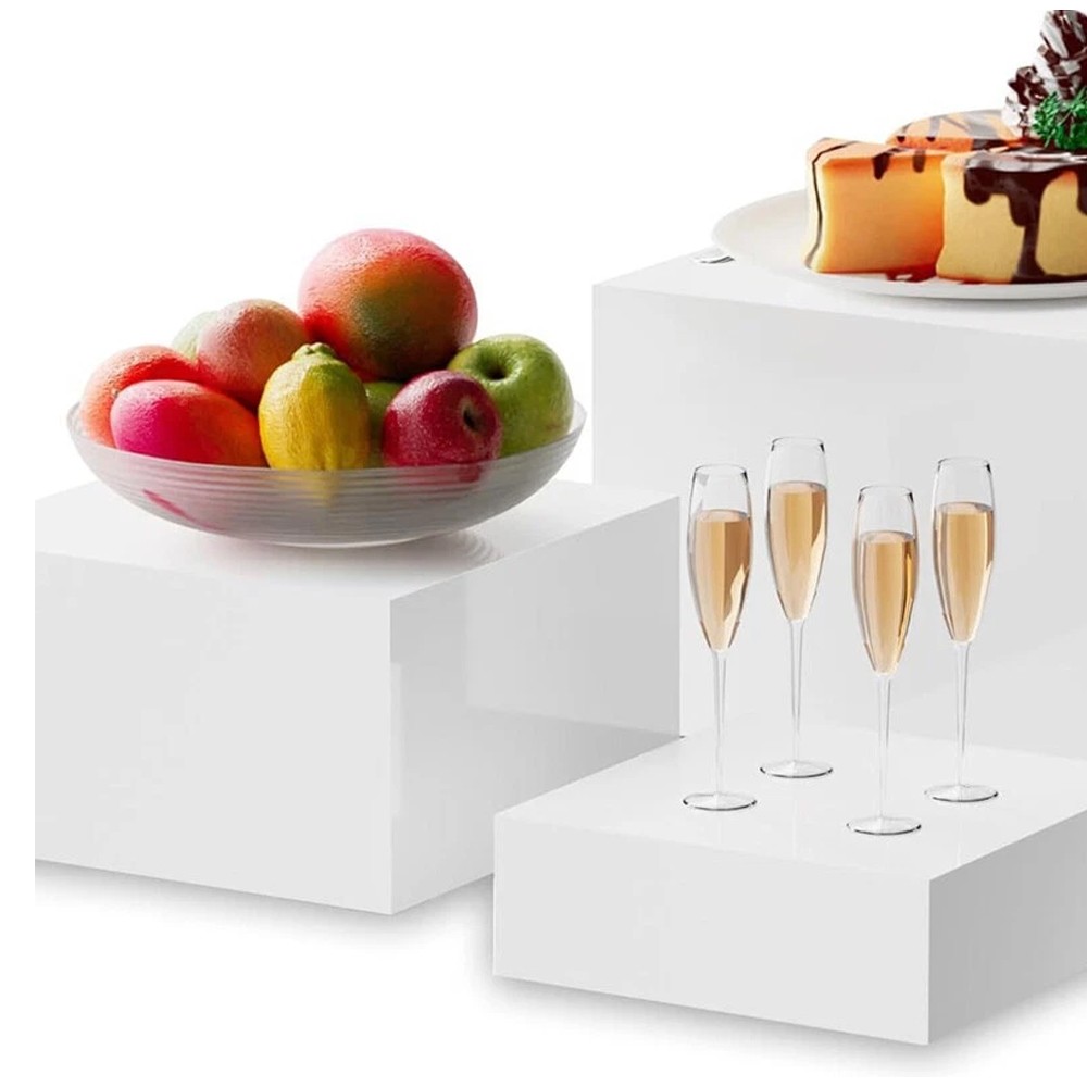 NEW 4pc Acrylic Cube Display Box Riser Nesting Stands For Dessert Cake Uk — image 10