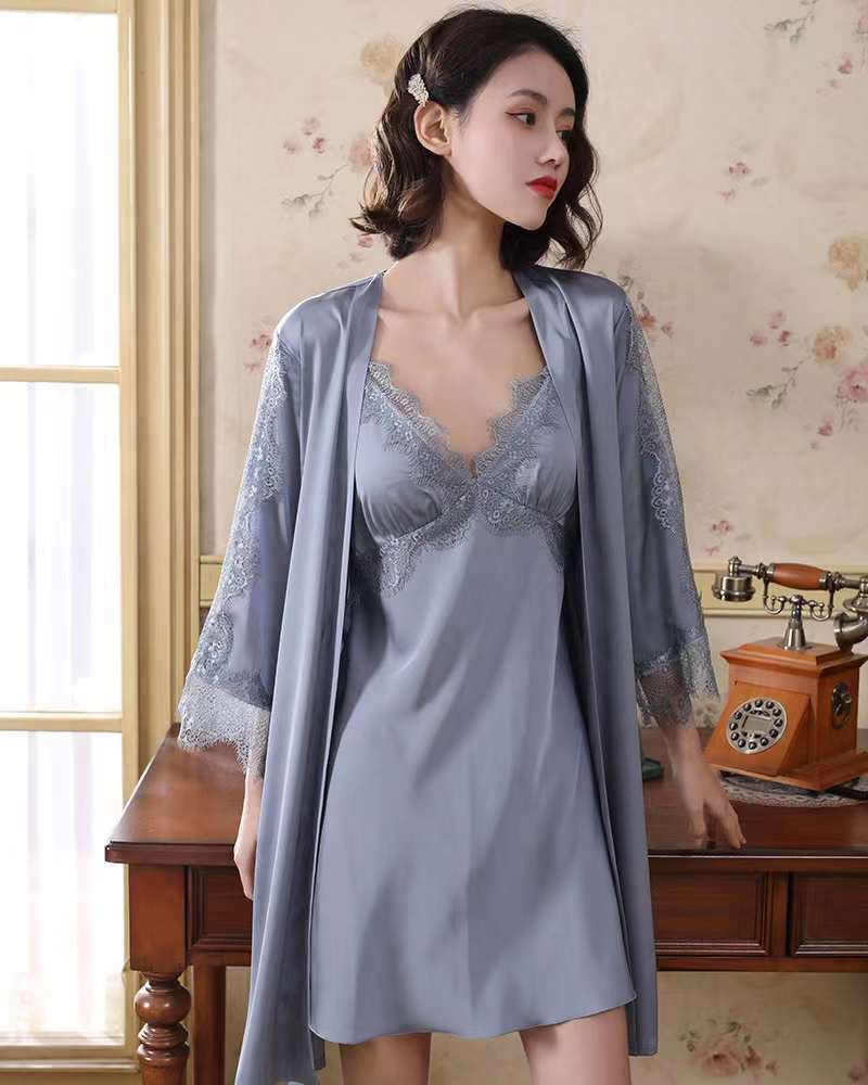 Title 4, Suspender Nightgown Two Piece Set Mid Length Ho...