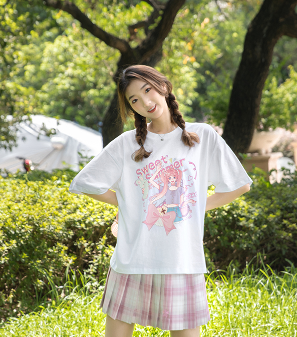 Girls Sisters Short-sleeved Tops Trendy Students