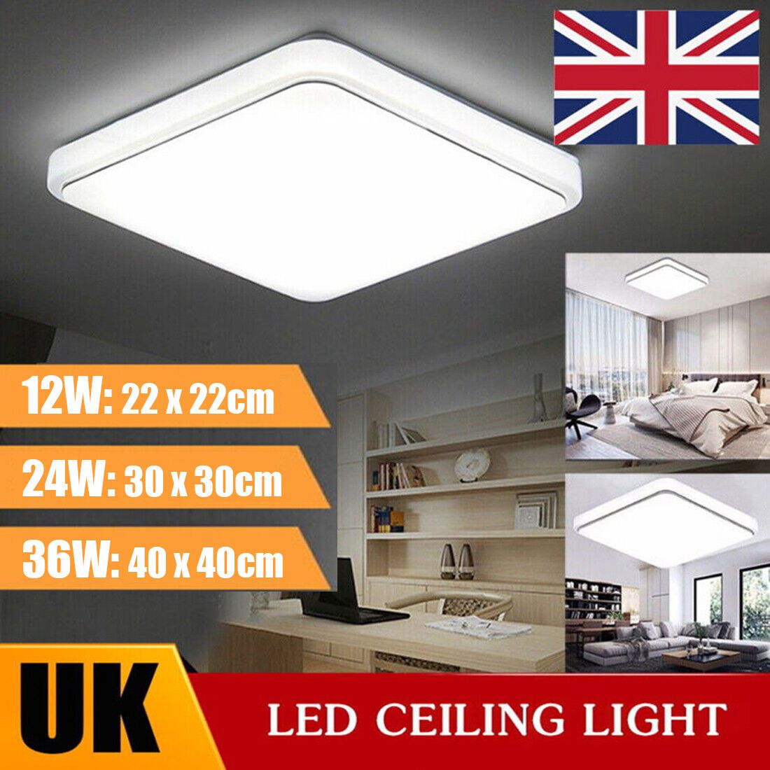 Square Ceiling Lamp, 24W