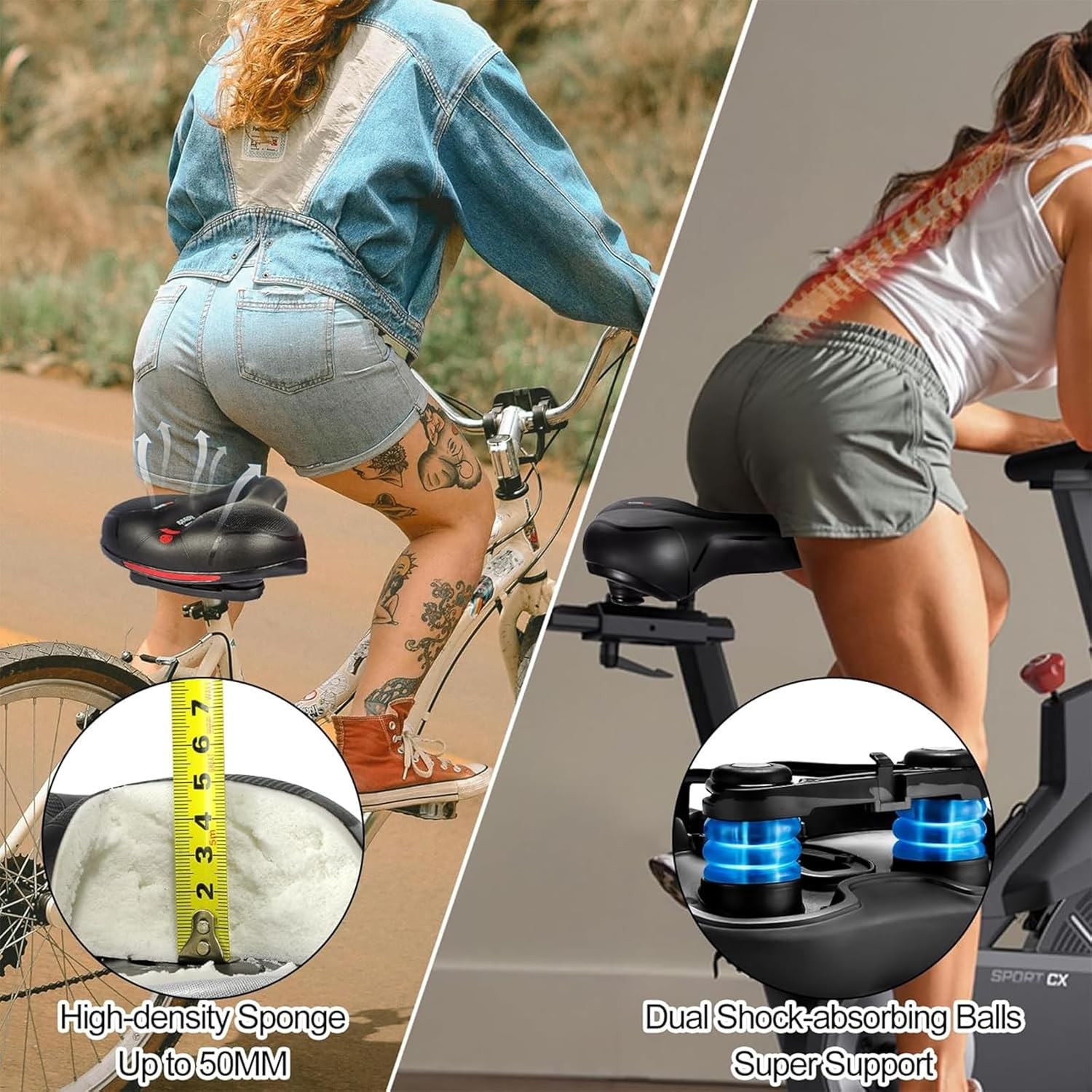 Super Soft Comfy Gel Big Bum Bike Saddle Seat Mountain Sport Road Bicycle UK — image 2