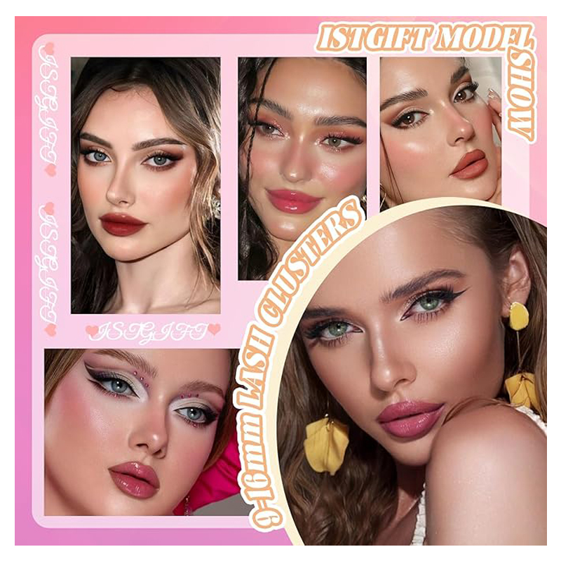 4PCS Hotmelt DIY Self-grafting Large Capacity 640 Single-cluster Thick European And American False Eyelash Book Set