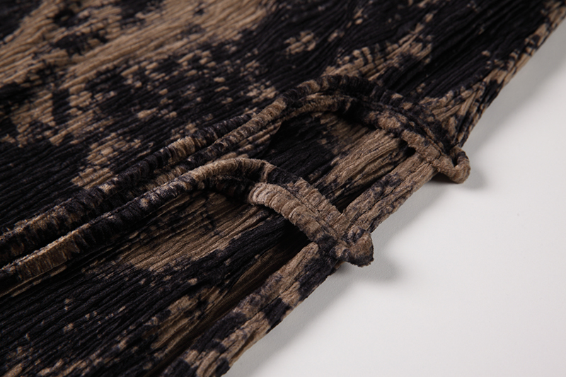 Retro Slit Skirt Women's High Waist Ink Color Mid-length