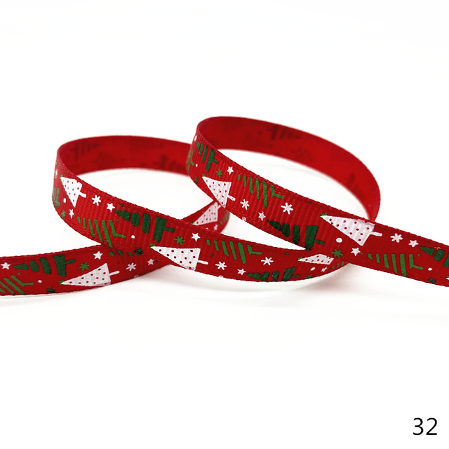 Size 5 10mm Christmas Ribbon Printed Grosgrain Ribbon