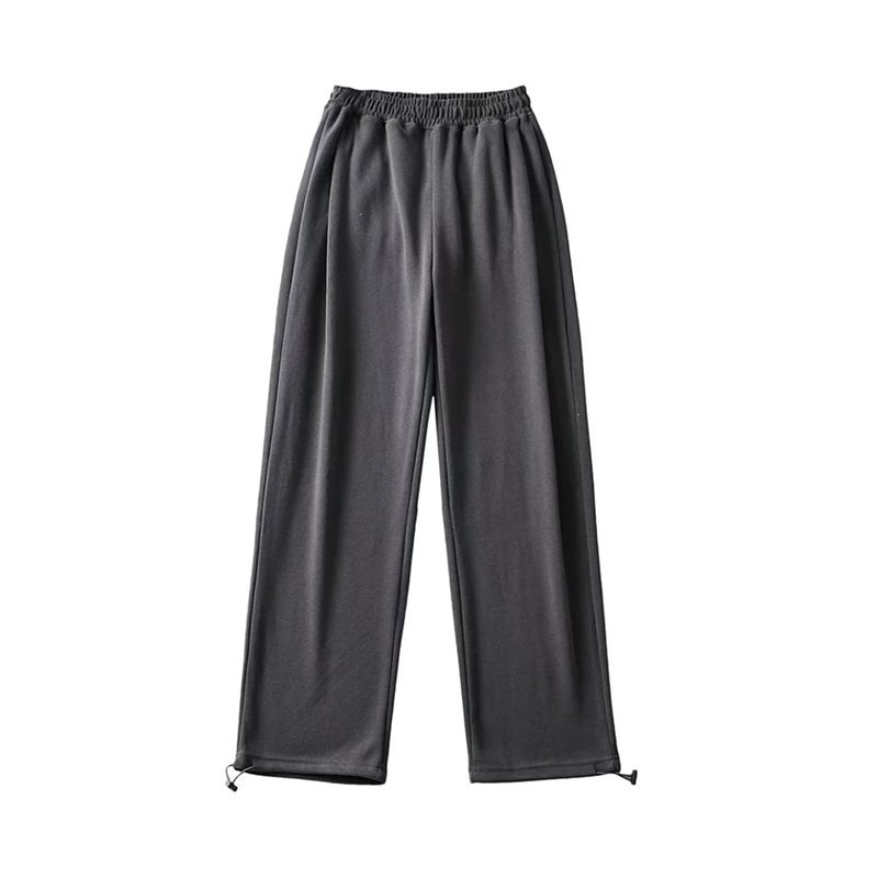 European And American Street High Waist Loose And Thin Drawstring Trousers Coconut Ash - Shop at LoveMi