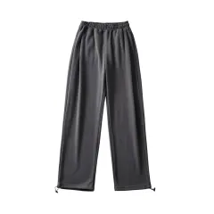 European And American Street High Waist Loose And Thin Drawstring Trousers - Coconut Ash - View 1