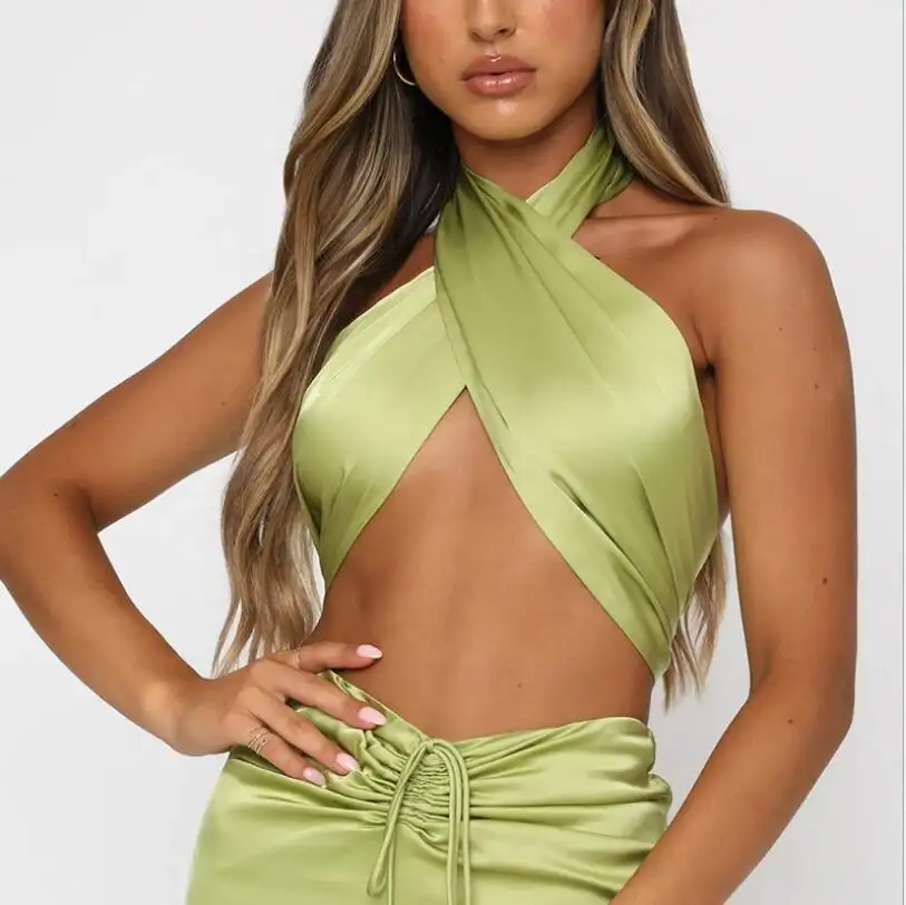 Fashion Halter Neck Straps Short Umbilical Wrap Chest