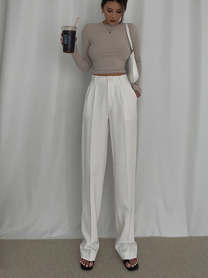 Title 7, Wang Fried Trousers Are Thin, Long Legs And Hig...