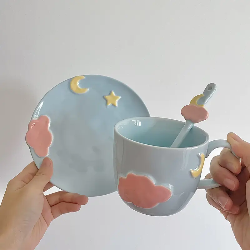 Blue Coffee Ceramic Cup And Saucer Wedding Ceremony