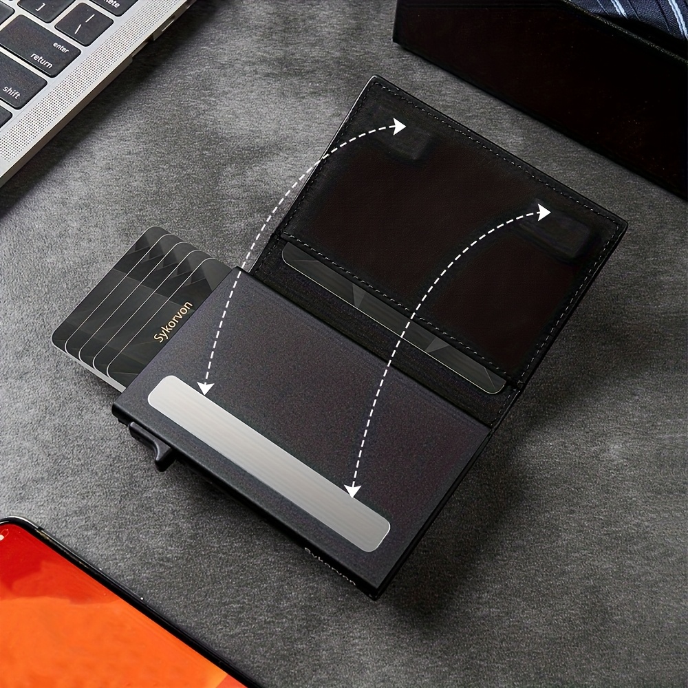 Airtag Men's Wallet Minimalist RFID Wallet With Airtag Stand Smart Pop-up Wallet With Wallet, Slim Card Holder Small Wallet — foto 4