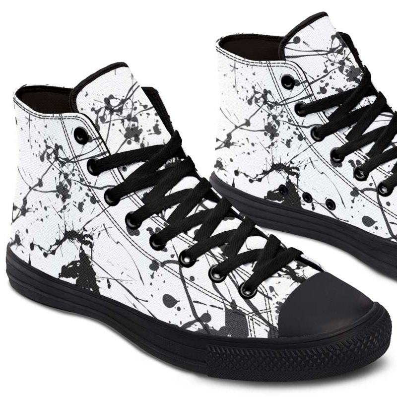 Fashion Printed Couple High Top Canvas Shoes