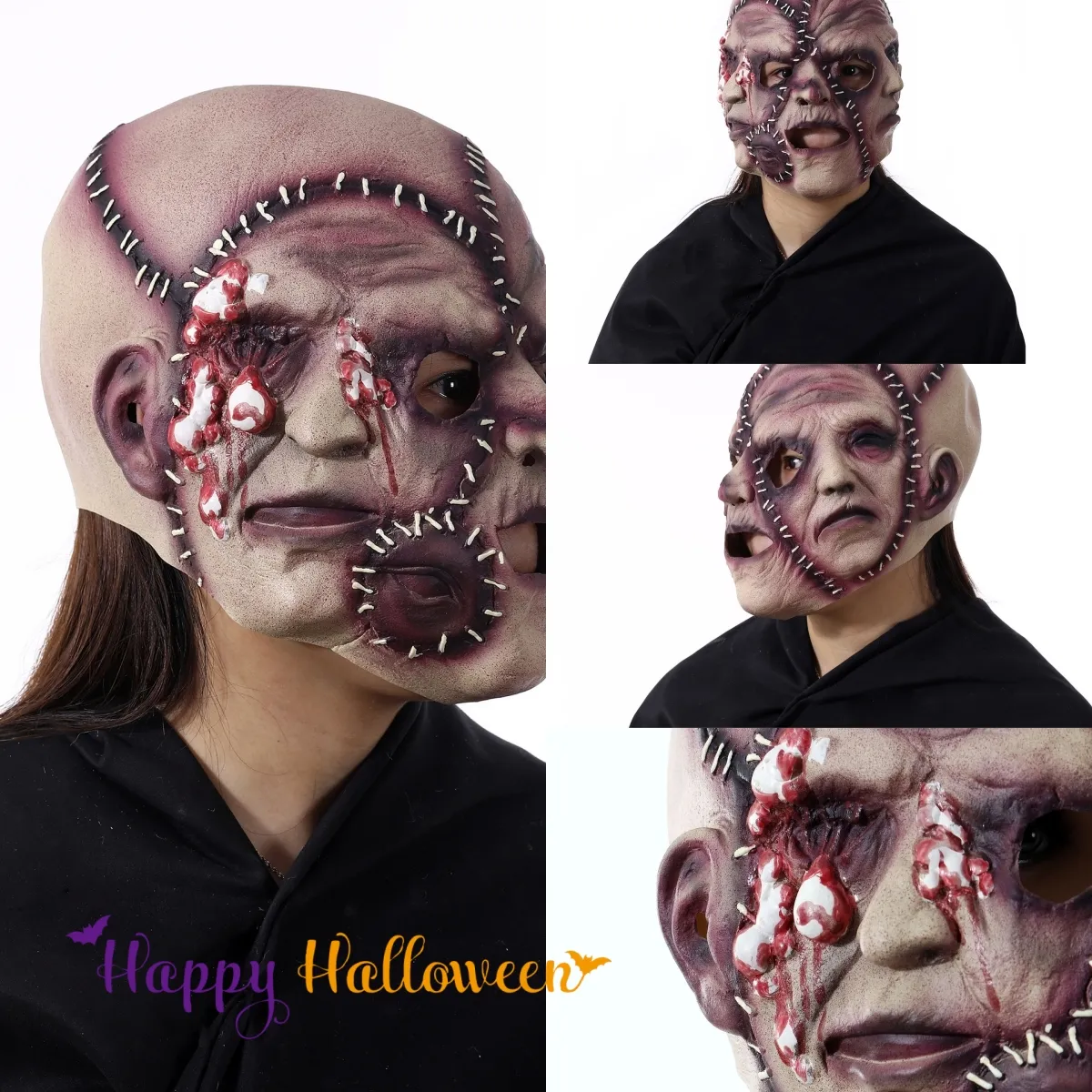 Halloween Three-sided Grimace Horror Mask Cosplay Party