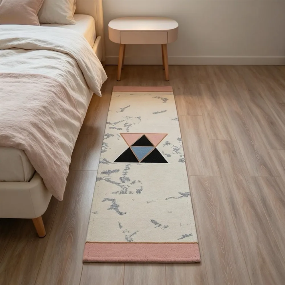 1pc Modern Minimalist Style Geometric Design Runner Rug