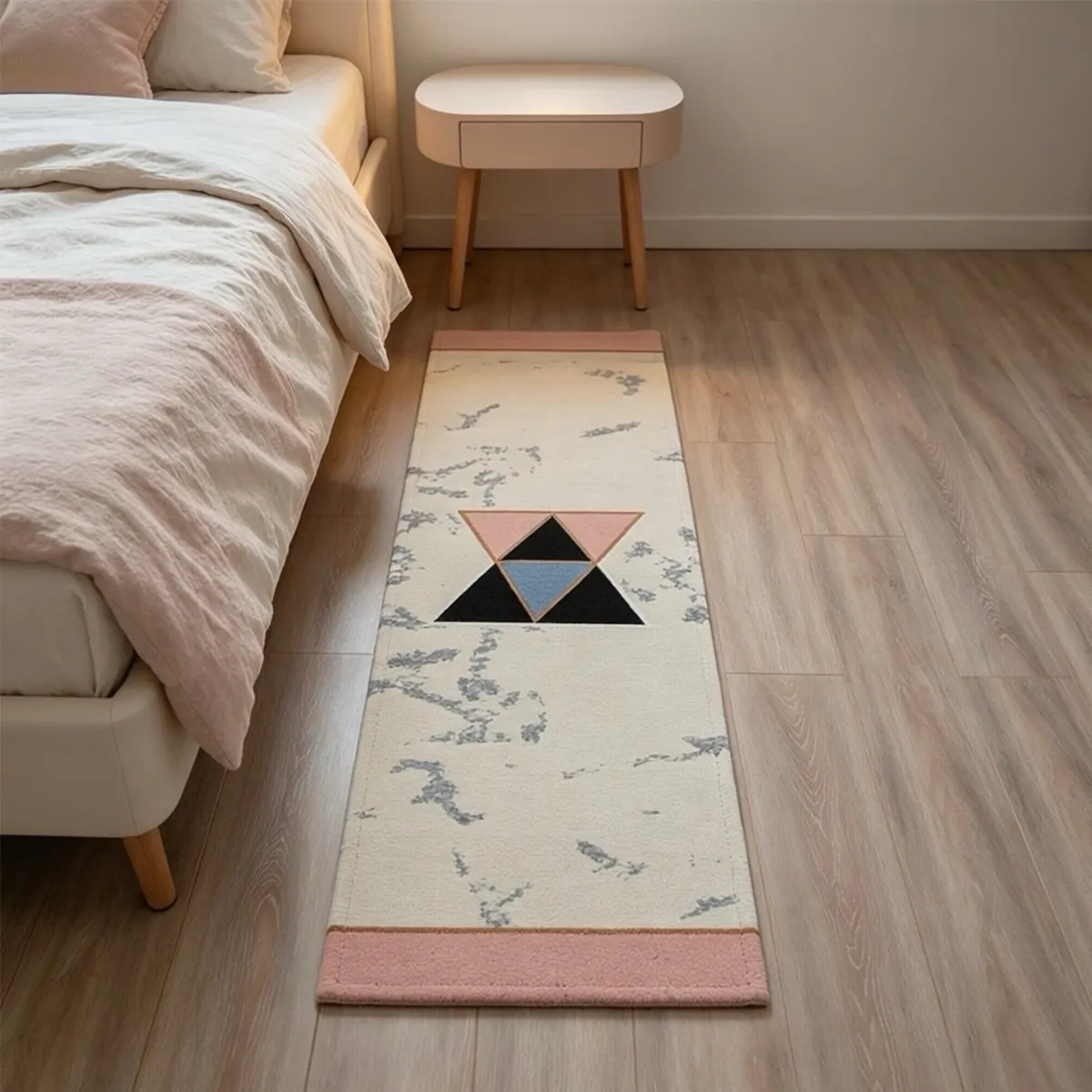 Modern Minimalist Style Geometric Design Runner Rug