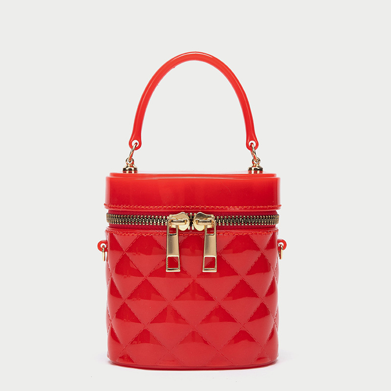 New Jelly Bag Women's Shoulder Messenger Bucket Bag Red - Shop at LoveMi