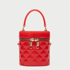 New Jelly Bag Women's Shoulder Messenger Bucket Bag - Red - View 1