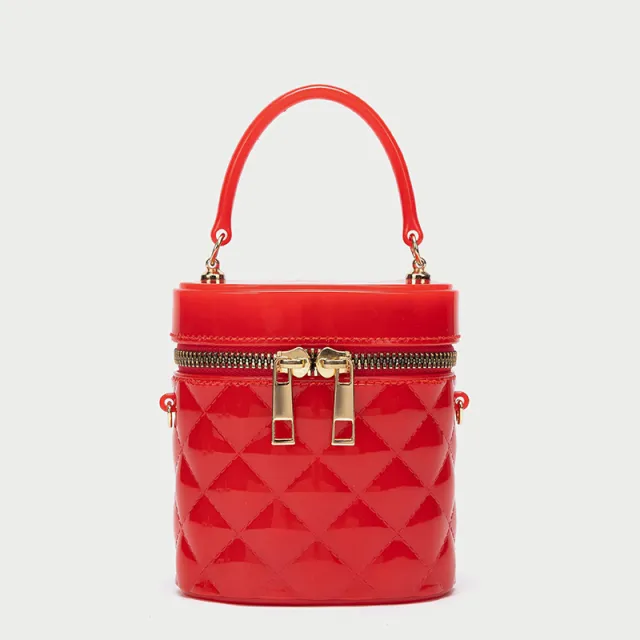 New Jelly Bag Women's Shoulder Messenger Bucket Bag Red - Shop at LoveMi