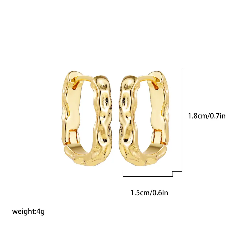 Fashion Simple And Light Luxury Stainless Steel Irregular Geometric Hollow Stud Earrings