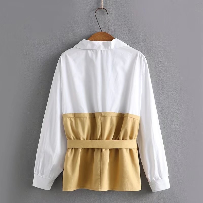 Fashion Plus Size Women's Loose And Western Style Color Matching Shirt