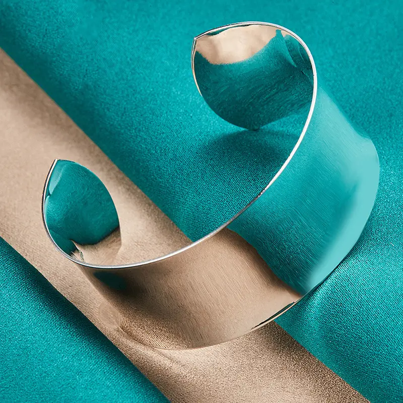 Women's Silver Smooth Adjustable Bracelet Jewelry